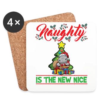 Naughty Is The New Nice Christmas Santa Xmas - Untersetzer (4er-Set) - Weiß - Vorne