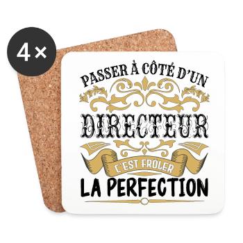 Directeur | le Meilleur cadeau Directeur - Dessous de verre (lot de 4) - blanc - Devant