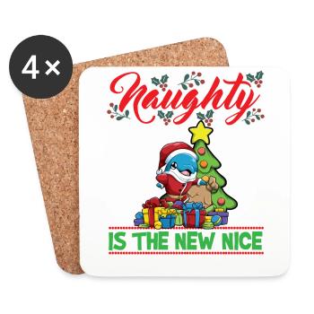 Naughty Is The New Nice Christmas Santa Xmas - Untersetzer (4er-Set) - Weiß - Vorne