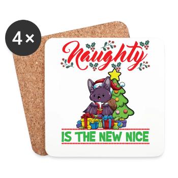 Naughty Is The New Nice Christmas Santa Xmas - Untersetzer (4er-Set) - Weiß - Vorne