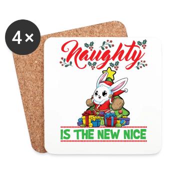Naughty Is The New Nice Christmas Santa Xmas - Untersetzer (4er-Set) - Weiß - Vorne