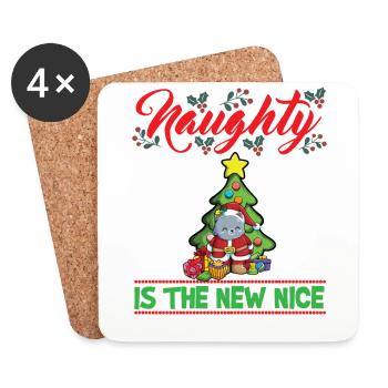 Naughty Is The New Nice Christmas Santa Xmas - Untersetzer (4er-Set) - Weiß - Vorne