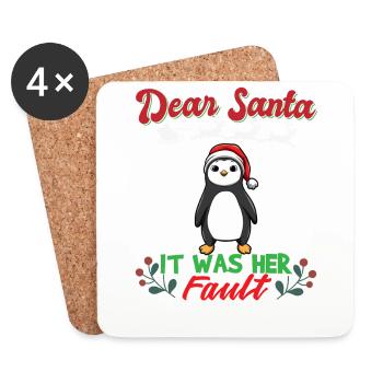 Cher Père Noël, c’était de sa faute si ses frères et sœurs correspondaient à Noël - Dessous de verre (lot de 4) - blanc - Devant