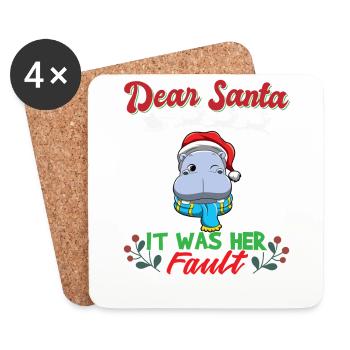 Cher Père Noël, c’était de sa faute si ses frères et sœurs correspondaient à Noël - Dessous de verre (lot de 4) - blanc - Devant