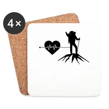 Mountaineering heartbeat - Coasters (set of 4) - white - Front
