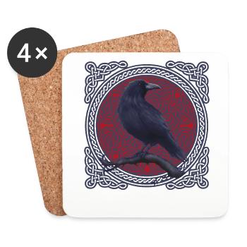 Raven Crow Celtic - Coasters (set of 4) - white - Front
