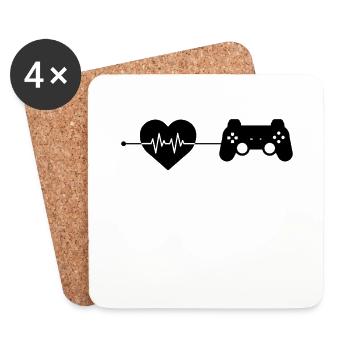 Jeu Heartbeat - Dessous de verre (lot de 4) - blanc - Devant