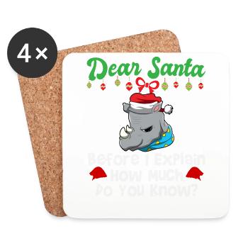 Dear Santa Before I Explain How Much Do You Know - Untersetzer (4er-Set) - Weiß - Vorne