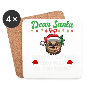 Cher Père Noël avant que j’explique combien savez-vous - Dessous de verre (lot de 4) - blanc - Devant