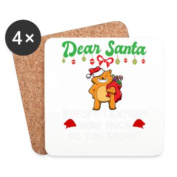 Cher Père Noël avant que j’explique combien savez-vous - Dessous de verre (lot de 4) - blanc - Devant