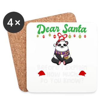 Dear Santa Before I Explain How Much Do You Know - Coasters (set of 4) - white - Front