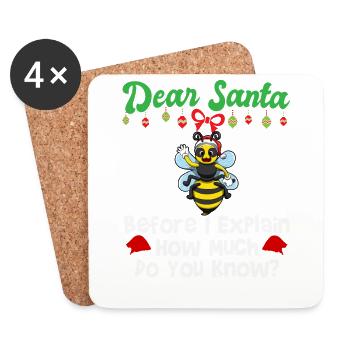 Cher Père Noël avant que j’explique combien savez-vous - Dessous de verre (lot de 4) - blanc - Devant