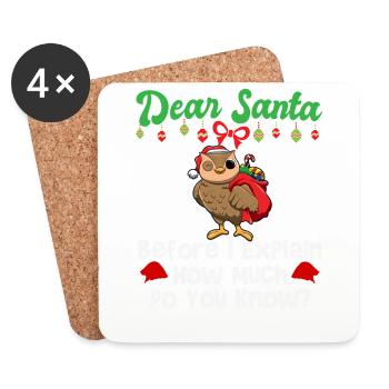 Dear Santa Before I Explain How Much Do You Know - Coasters (set of 4) - white - Front
