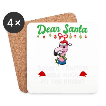 Cher Père Noël avant que j’explique combien savez-vous - Dessous de verre (lot de 4) - blanc - Devant