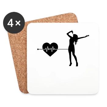 Singing heartbeat - Coasters (set of 4) - white - Front
