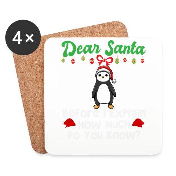 Cher Père Noël avant que j’explique combien savez-vous - Dessous de verre (lot de 4) - blanc - Devant