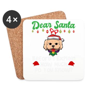 Dear Santa Before I Explain How Much Do You Know - Coasters (set of 4) - white - Front