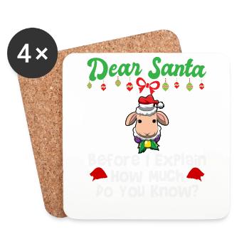 Cher Père Noël avant que j’explique combien savez-vous - Dessous de verre (lot de 4) - blanc - Devant