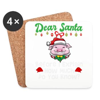 Cher Père Noël avant que j’explique combien savez-vous - Dessous de verre (lot de 4) - blanc - Devant