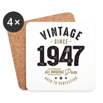 Millésime depuis 1947 75ème anniversaire - Dessous de verre (lot de 4) - blanc - Devant