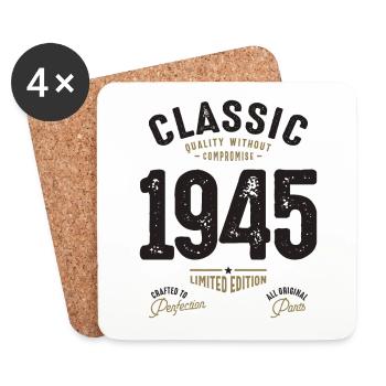 Classic 1945 77th Birthday - Coasters (set of 4) - white - Front