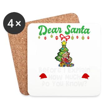 Cher Père Noël avant que j’explique combien savez-vous - Dessous de verre (lot de 4) - blanc - Devant