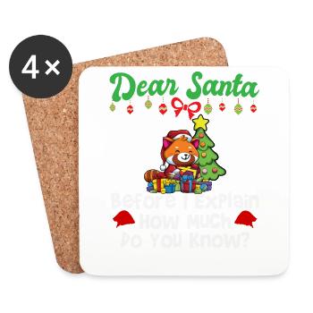 Dear Santa Before I Explain How Much Do You Know - Untersetzer (4er-Set) - Weiß - Vorne