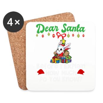 Dear Santa Before I Explain How Much Do You Know - Untersetzer (4er-Set) - Weiß - Vorne