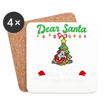 Dear Santa Before I Explain How Much Do You Know - Untersetzer (4er-Set) - Weiß - Vorne