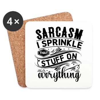 Sarcasm I Sprinkle That Stuff On Everything - Coasters (set of 4) - white - Front