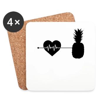 Le rythme cardiaque de l’ananas - Dessous de verre (lot de 4) - blanc - Devant