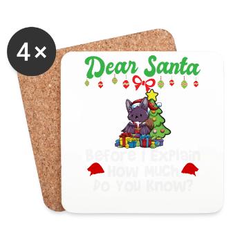 Dear Santa Before I Explain How Much Do You Know - Untersetzer (4er-Set) - Weiß - Vorne