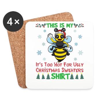 This Is My It's Too Hot For Ugly Christmas Sweater - Coasters (set of 4) - white - Front