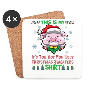 This Is My It's Too Hot For Ugly Christmas Sweater - Coasters (set of 4) - white - Front