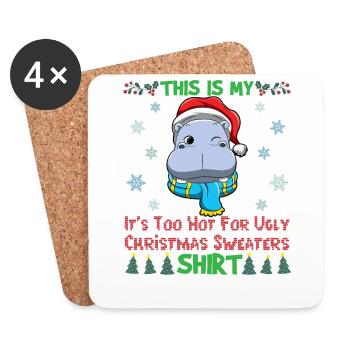 This Is My It's Too Hot For Ugly Christmas Sweater - Coasters (set of 4) - white - Front