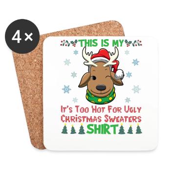 This Is My It's Too Hot For Ugly Christmas Sweater - Untersetzer (4er-Set) - Weiß - Vorne