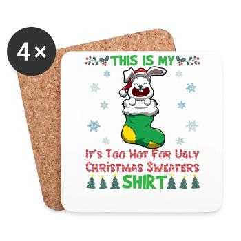 This Is My It's Too Hot For Ugly Christmas Sweater - Coasters (set of 4) - white - Front