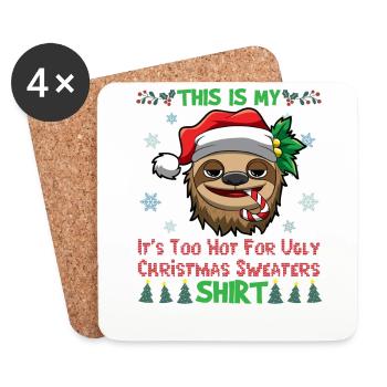 This Is My It's Too Hot For Ugly Christmas Sweater - Coasters (set of 4) - white - Front