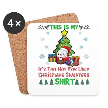 This Is My It's Too Hot For Ugly Christmas Sweater - Coasters (set of 4) - white - Front