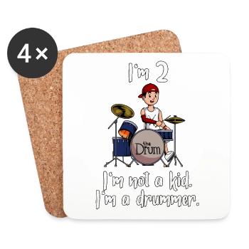 I’m 2 - Jeune batteur - Dessous de verre (lot de 4) - blanc - Devant