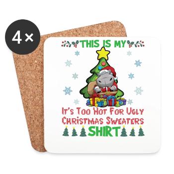 C'est mon pull de Noël il fait trop chaud pour moche - Dessous de verre (lot de 4) - blanc - Devant