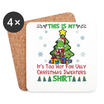 C'est mon pull de Noël il fait trop chaud pour moche - Dessous de verre (lot de 4) - blanc - Devant