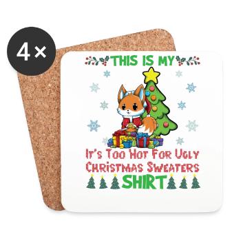 C'est mon pull de Noël il fait trop chaud pour moche - Dessous de verre (lot de 4) - blanc - Devant