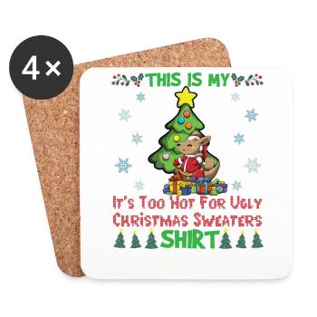 C'est mon pull de Noël il fait trop chaud pour moche - Dessous de verre (lot de 4) - blanc - Devant