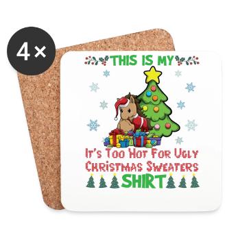 C'est mon pull de Noël il fait trop chaud pour moche - Dessous de verre (lot de 4) - blanc - Devant
