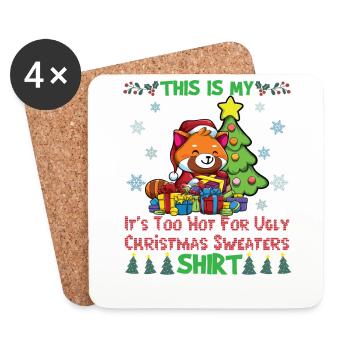 C'est mon pull de Noël il fait trop chaud pour moche - Dessous de verre (lot de 4) - blanc - Devant