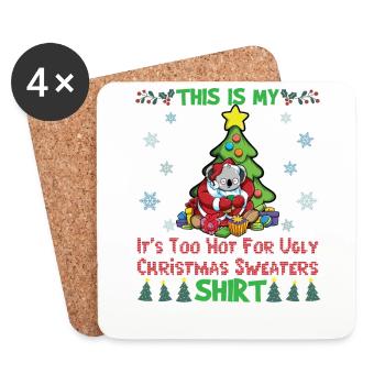 C'est mon pull de Noël il fait trop chaud pour moche - Dessous de verre (lot de 4) - blanc - Devant
