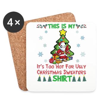 C'est mon pull de Noël il fait trop chaud pour moche - Dessous de verre (lot de 4) - blanc - Devant