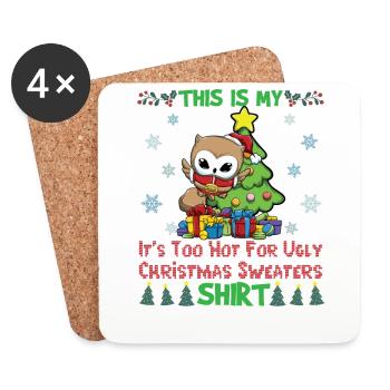C'est mon pull de Noël il fait trop chaud pour moche - Dessous de verre (lot de 4) - blanc - Devant