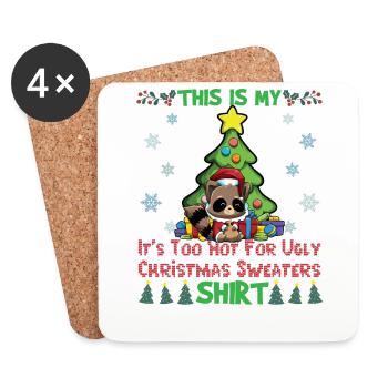 C'est mon pull de Noël il fait trop chaud pour moche - Dessous de verre (lot de 4) - blanc - Devant